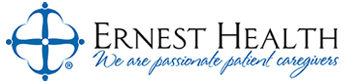 Ernest health official logo in blue color