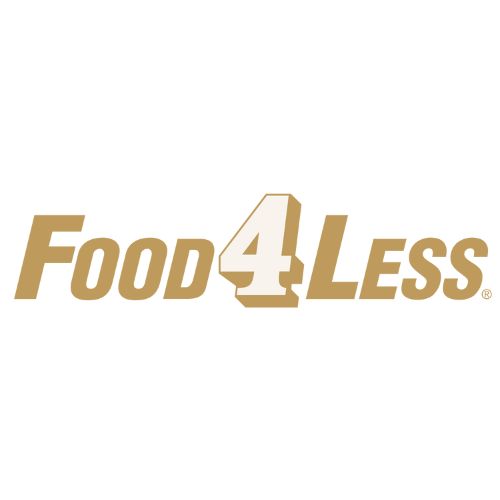 Food 4 less logo on plain white background