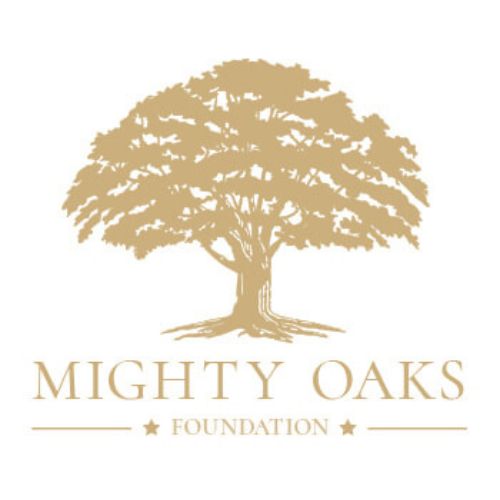 Mighty oaks logo on white background